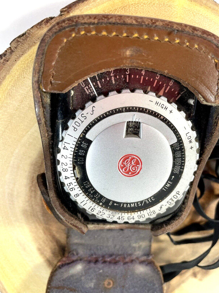 Vintage GE Photography Exposure Light Meter with Leather Case Untested