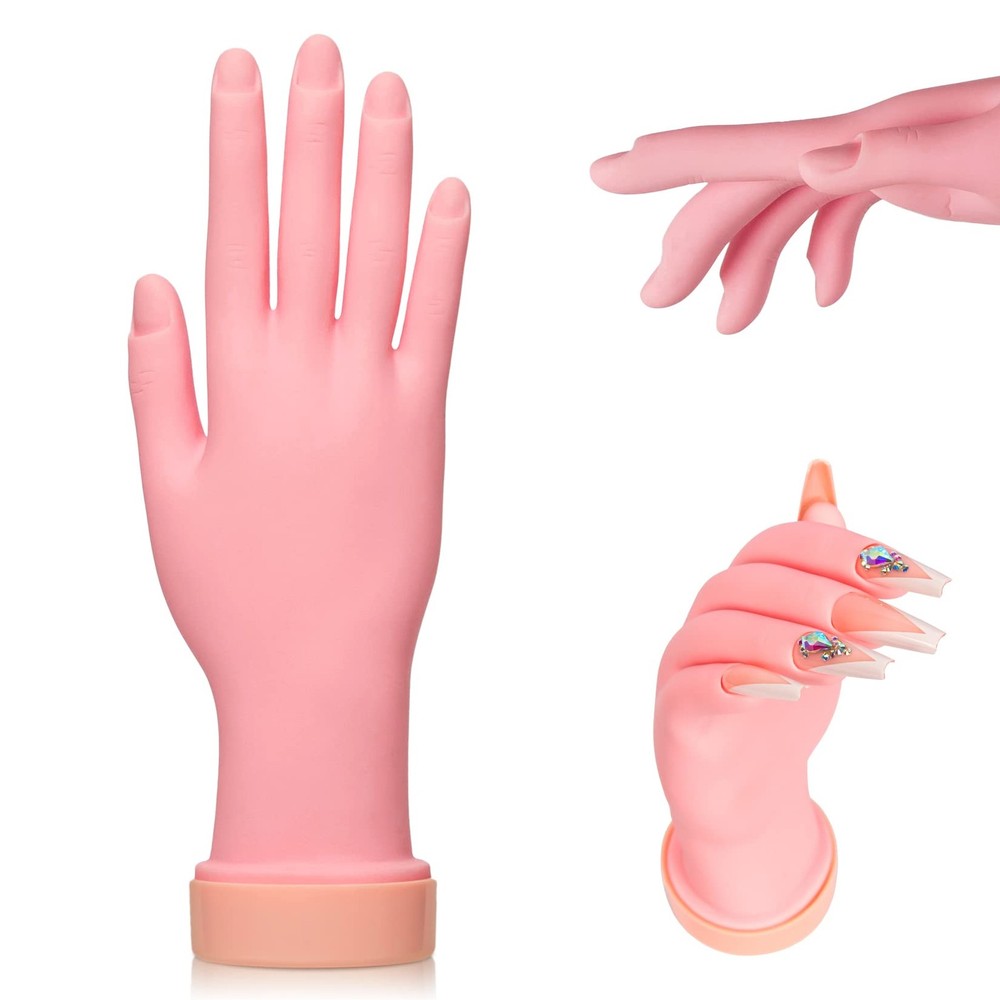 Nail Practice Hand for Acrylic Nails, Mannequin Hand for Nails Practice, Flex...