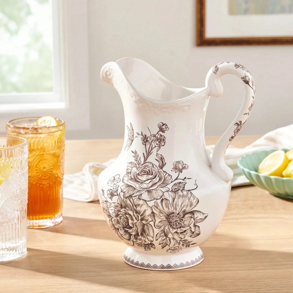 Stoneware 2-Quart Pitcher, Brown