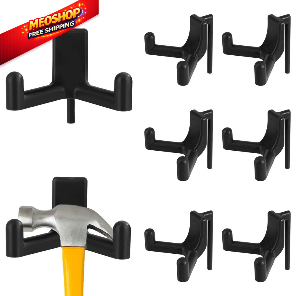 6pcs Shed Organization Hooks, Multi-Purpose Hook Compatible with Black