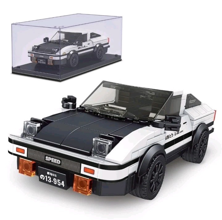 AE86 Initial D Car Models Building Sets with Display Case, 27013 Collectible