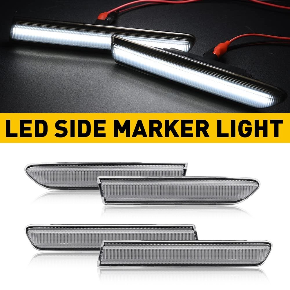4X White LED Front Rear Fender Side Marker Lights Super Bright for Acura TL