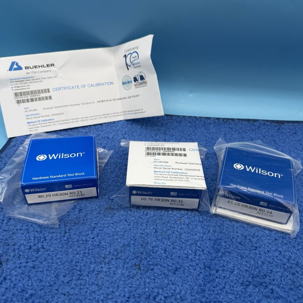 3x Buehler Wilson Hardness Test Block