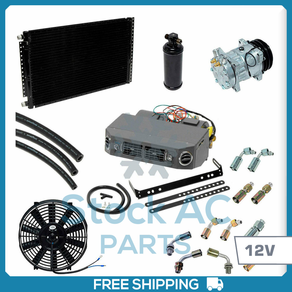 NEW A/C UNIVERSAL KIT UNDERDASH COMPRESSOR COMPLETE - HEAT AND COOL - 12V