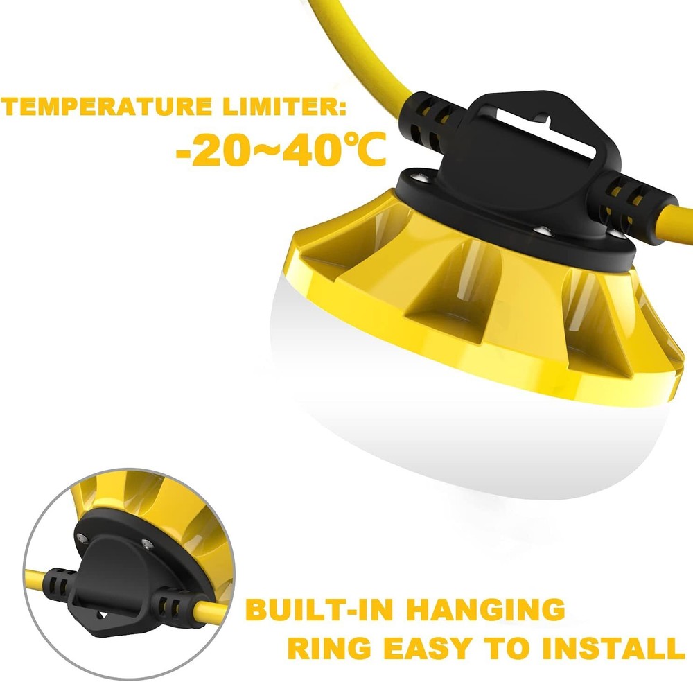 50FT Construction String Lights LED Industrial Grade Super Bright Work Light US