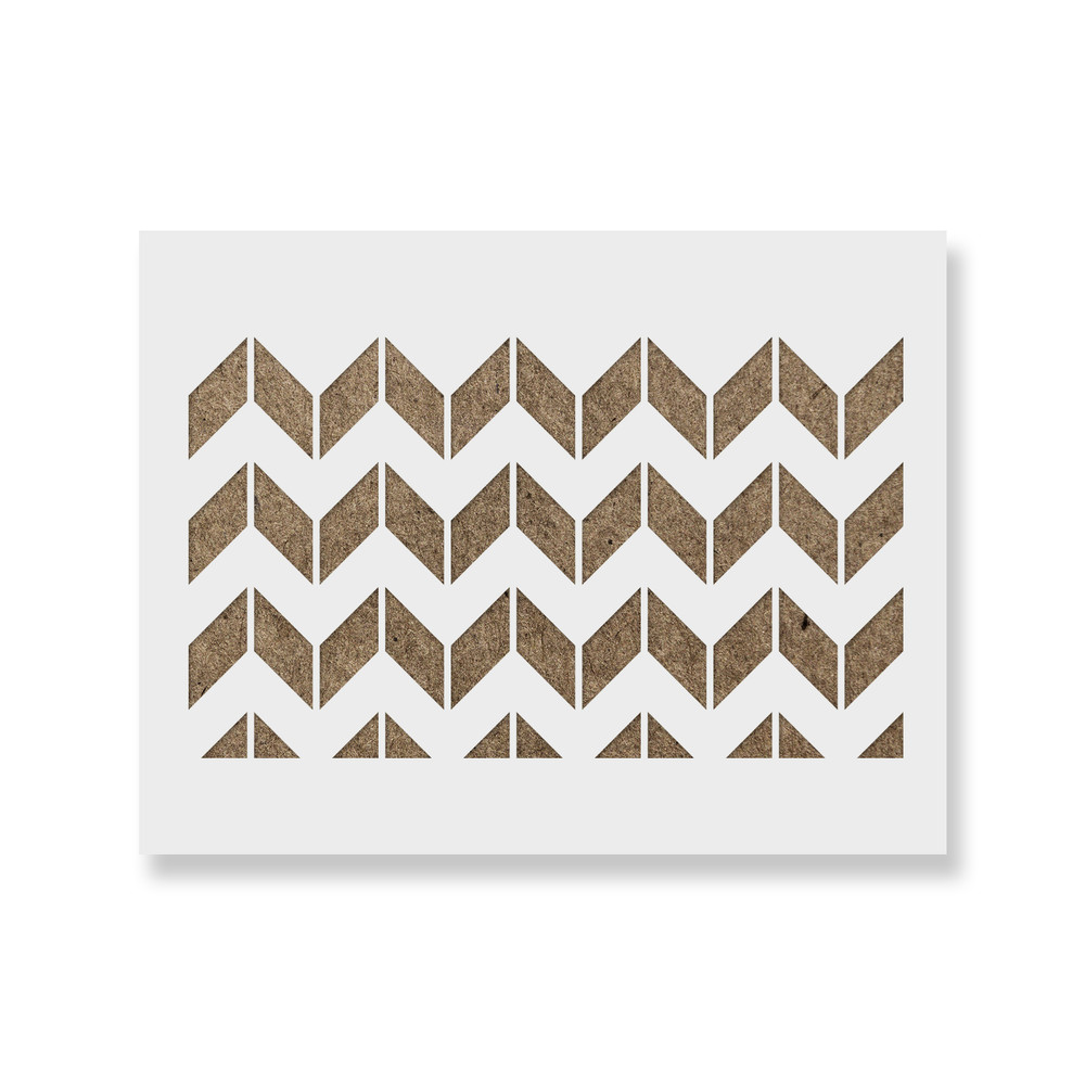 Chevron Horizontal Stencil - Durable & Reusable Mylar Stencils
