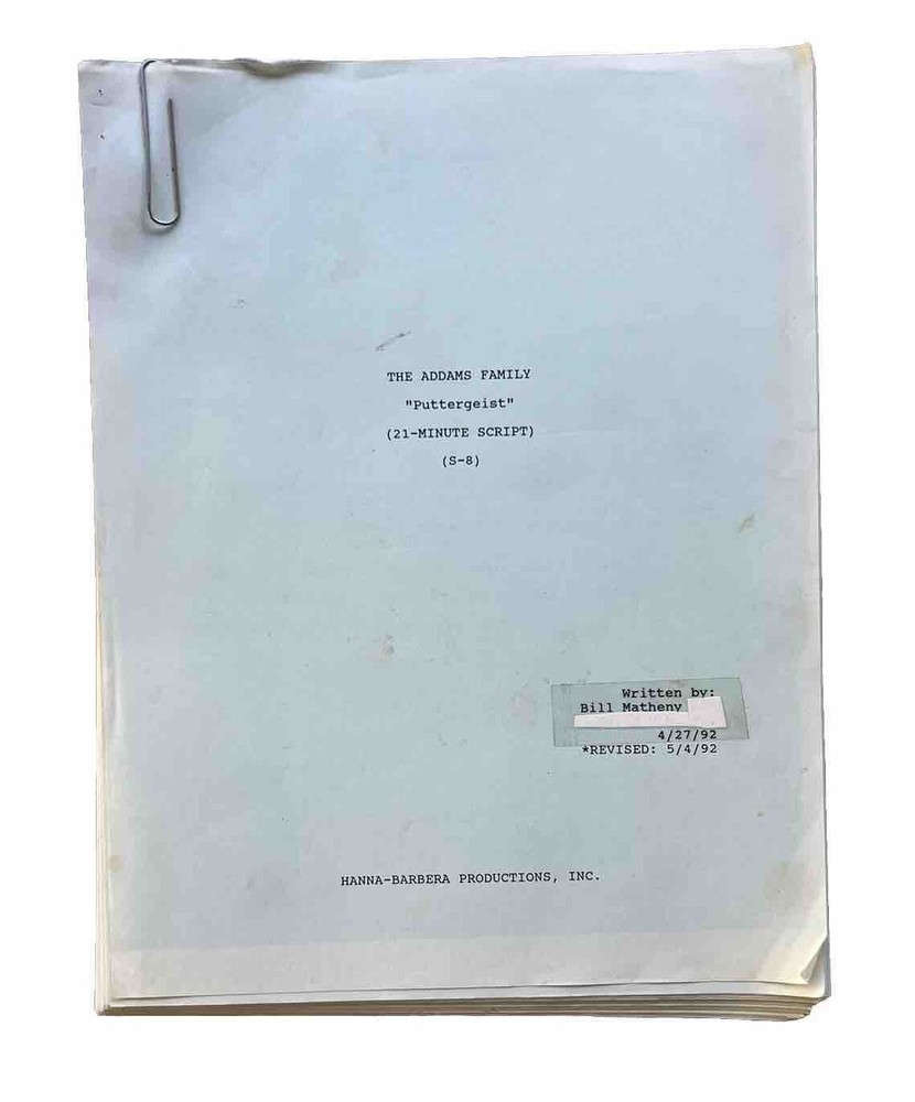 THE ADDAMS FAMILY  SCRIPT "Puttergeist"(21-MINUTE SCRIPT)