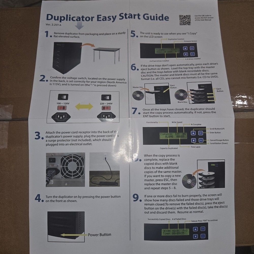 PlexCopier 24X 1 to 1 CD DVD M-Disc Supported Duplicator Copier Tower