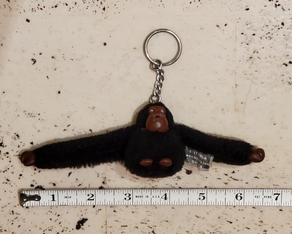 KIPLING Monkey Gorilla Keychain Black Davina Keyring