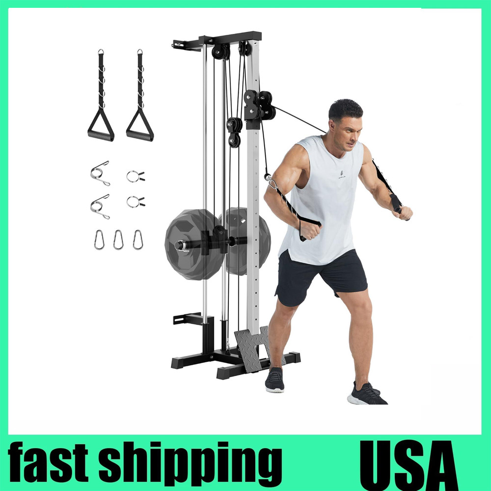 Wall Mount Cable Station, LAT Pulldown ,Cable Crossover Machine Workout Home Gym