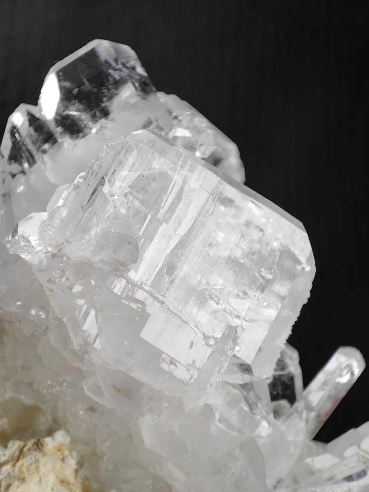 Faden Quartz DT Transparent Cluster On Matrix Has Good Luster & Nice Termination