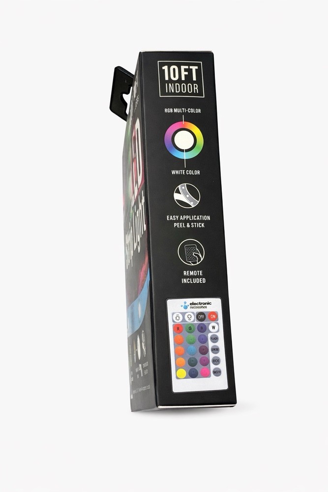 electronic necessities 10ft RGB LED Strip Light, Multicolor, Remote Control(2pk)