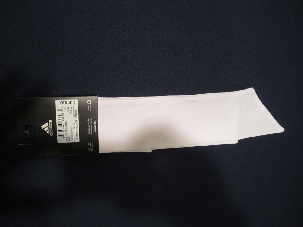 Adidas Alphaskin Tie Headband Black and White One Size