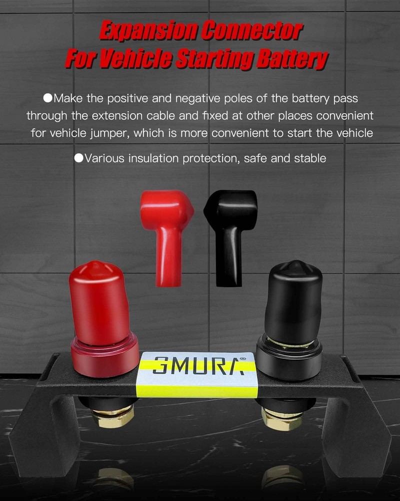 Battery Jump Post Kit, Waterproof-Terminals W/Cable-Mounting Bracket Heavy Duty