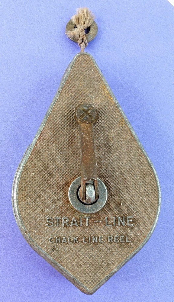 Strait-Line Vintage RED Chalk Line Reel Construction Tool