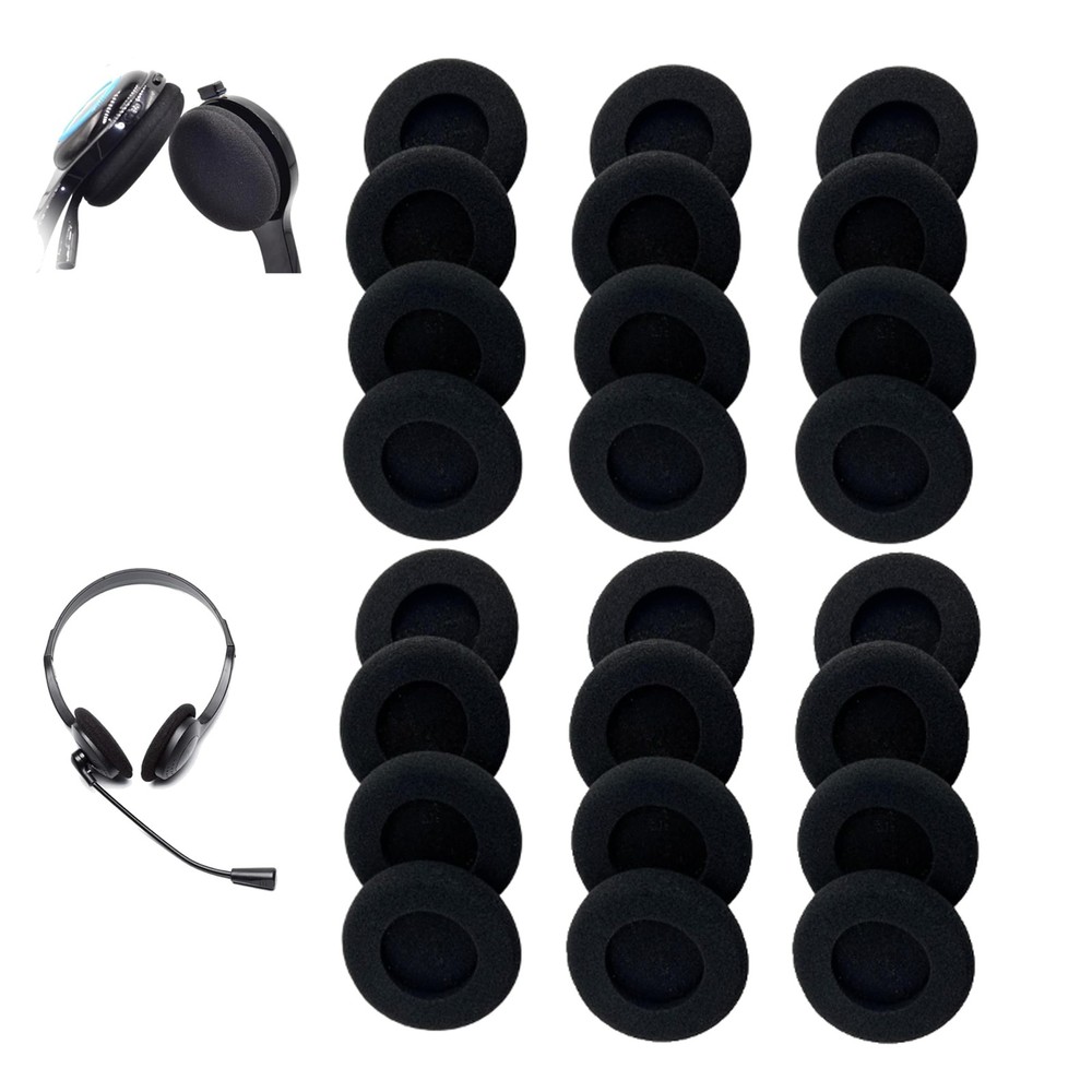 24 Pack Headphone Earpads Replacement Cushions 55MM Black | Soft