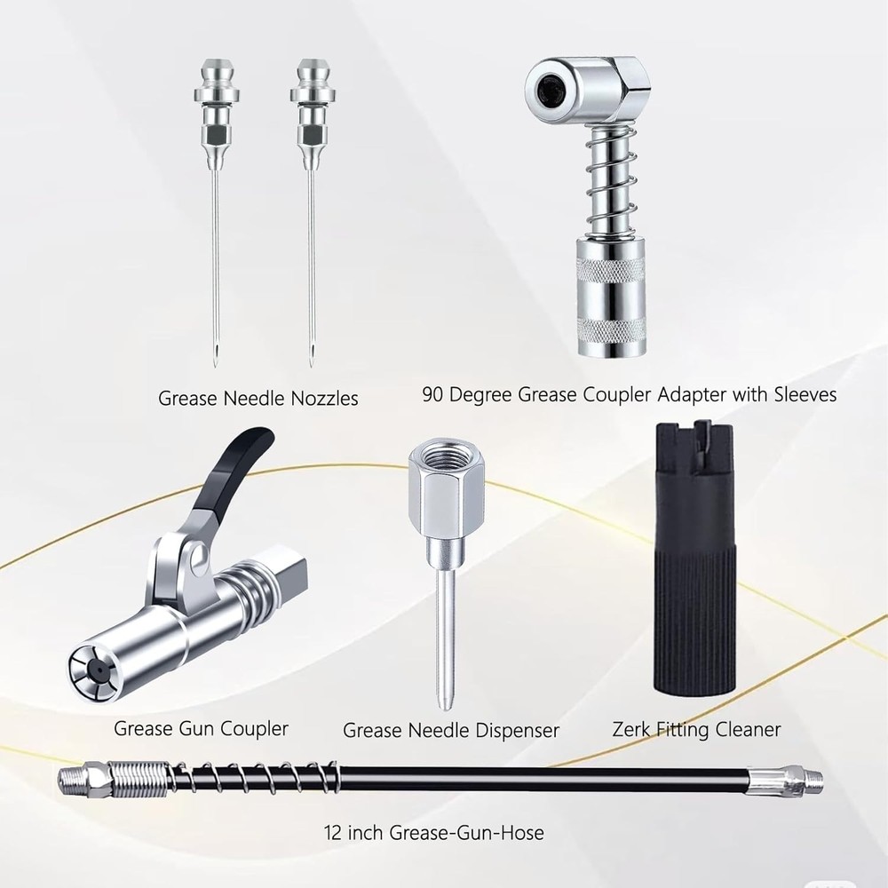 Grease Gun Accessory Kit,includes Grease Needle Dispenser, 2pcs Grease Needle No