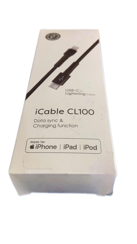 iCable CL100 BLACK LIGHTNING CABLE FAST CHARGING SYNC COR FOR IPHONE IPADDURABLE