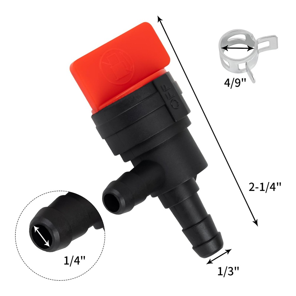 1/4" Inline Fuel Shut Off Valve and 90 Degree Cut 2 Angle + 2 Straight