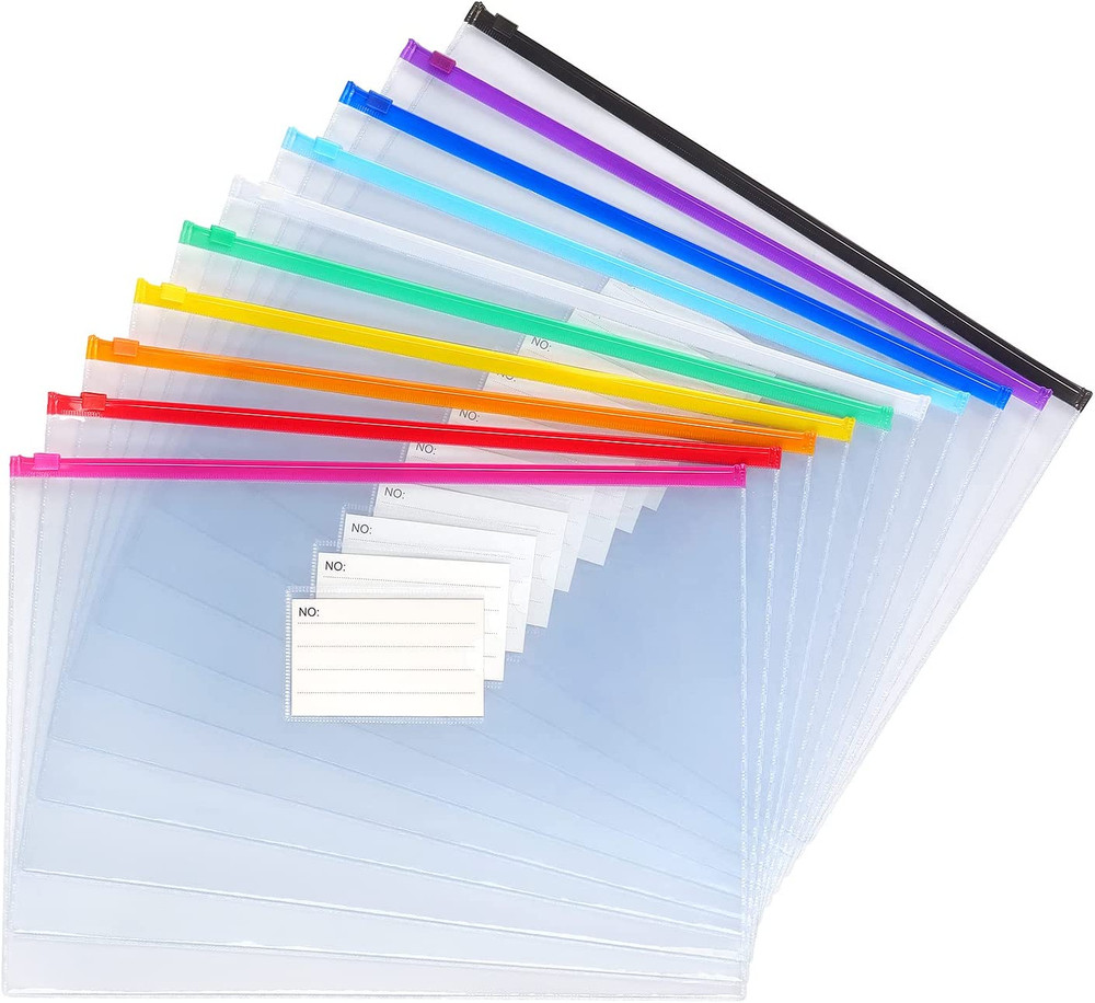 10 Pack Plastic Envelope Poly Zip Envelop Plastic Envelopes Files Zipper Folders