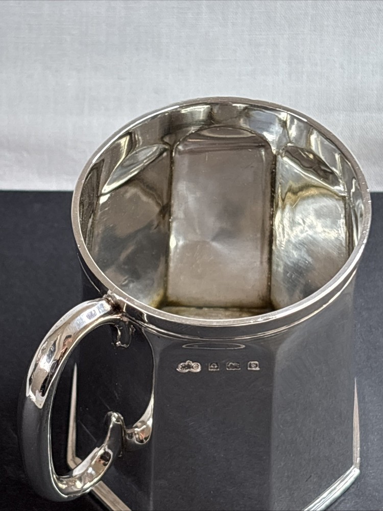 Solid Silver Christening Mug Elkington B'ham 1906 153grms