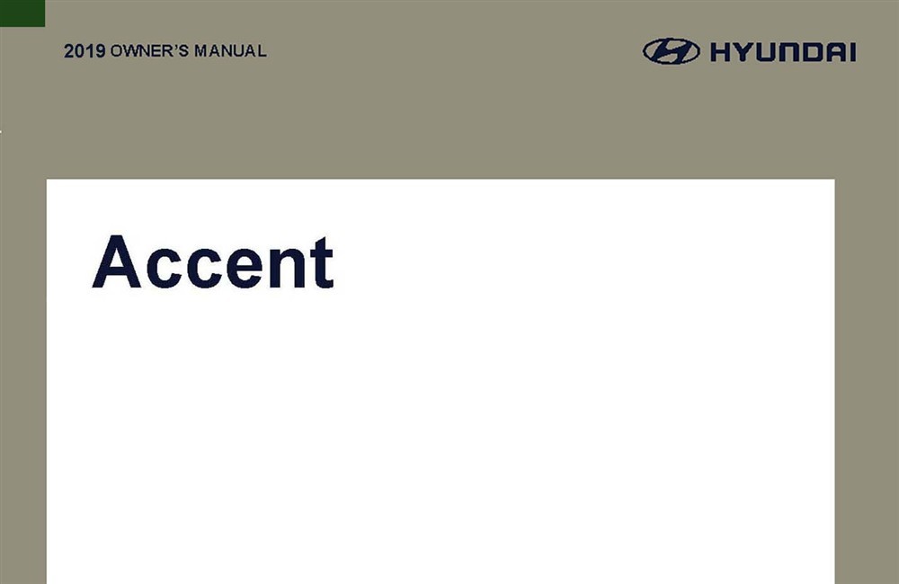2019 Hyundai Accent Owner's Manual