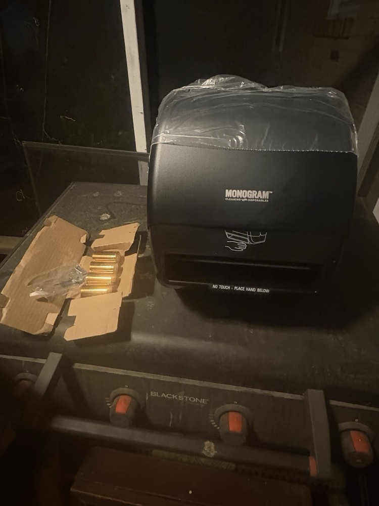 Monogram Automatic Hands-Free Roll Towel Dispenser Translucent Black