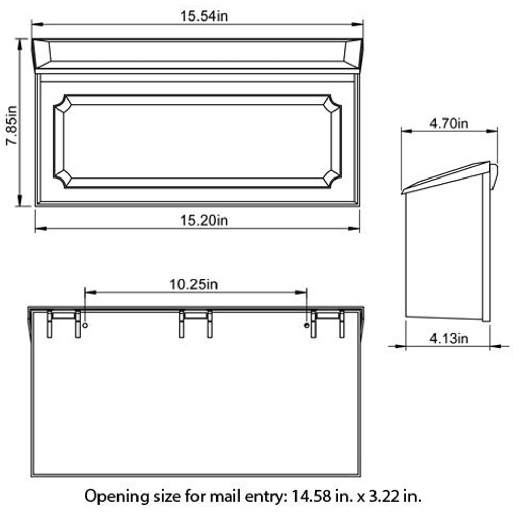 Gibraltar Mailboxes Windsor Small Capacity Rust-Proof Plastic White, Wall-Mount