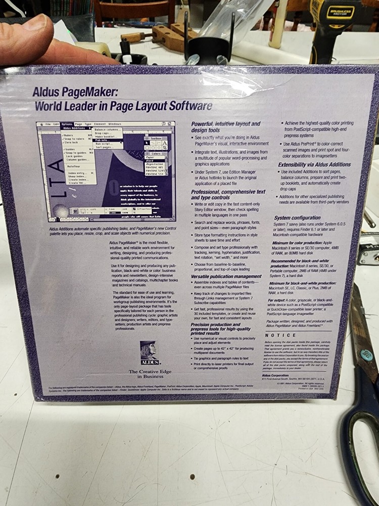 New Sealed Aldus Pagemaker Macintosh 4.2