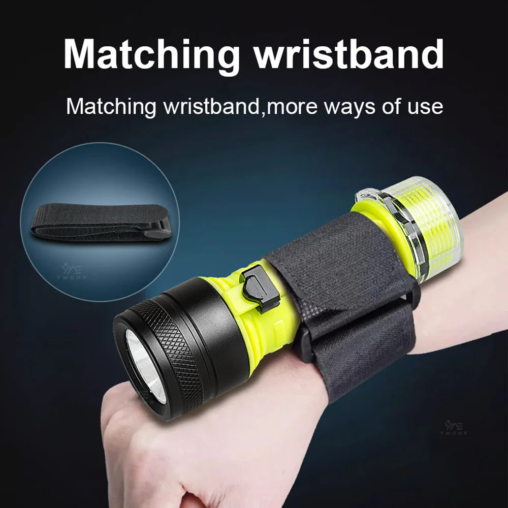 Diving Light USB Rechargeable Diving Flashlight Underwater Photography Light