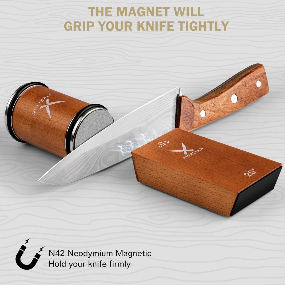 AIERLIAN Knife Sharpener Tool, Rolling Knife Sharpener Kit, Knife Sharpening ...