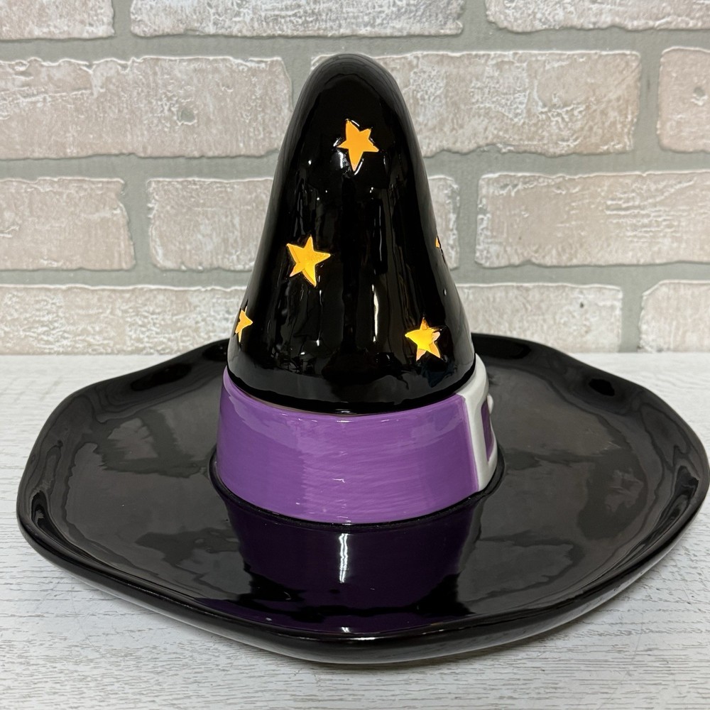 Mr Halloween Light Up Witch Hat Chip And Dip Serving Dish LED Light *READ*