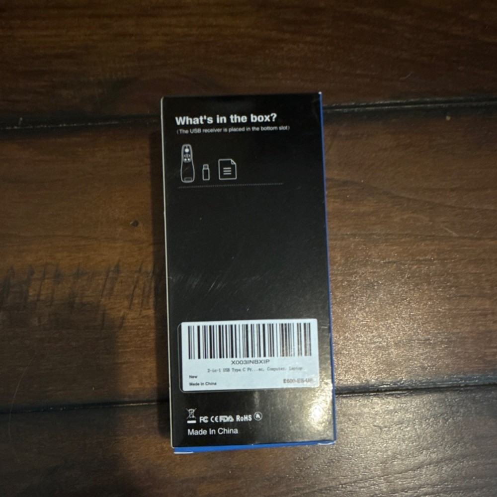 Wireless Presenter Pointer Black Red Light USB Plug & Play Remote Control