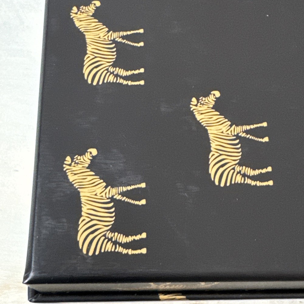 Endangered Young’uns Zebra Note Cards And Notepad Set In Decorative Foil Box