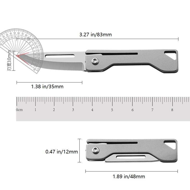 EDC Mini Folding Knife Titanium Alloy Handle Portable Keychain Pocket Knife