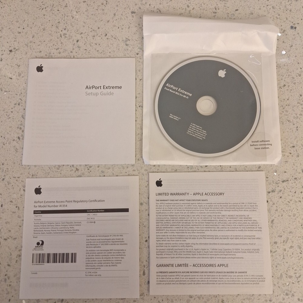 Airport Extreme A1354  Software ONLY with Setup Guide