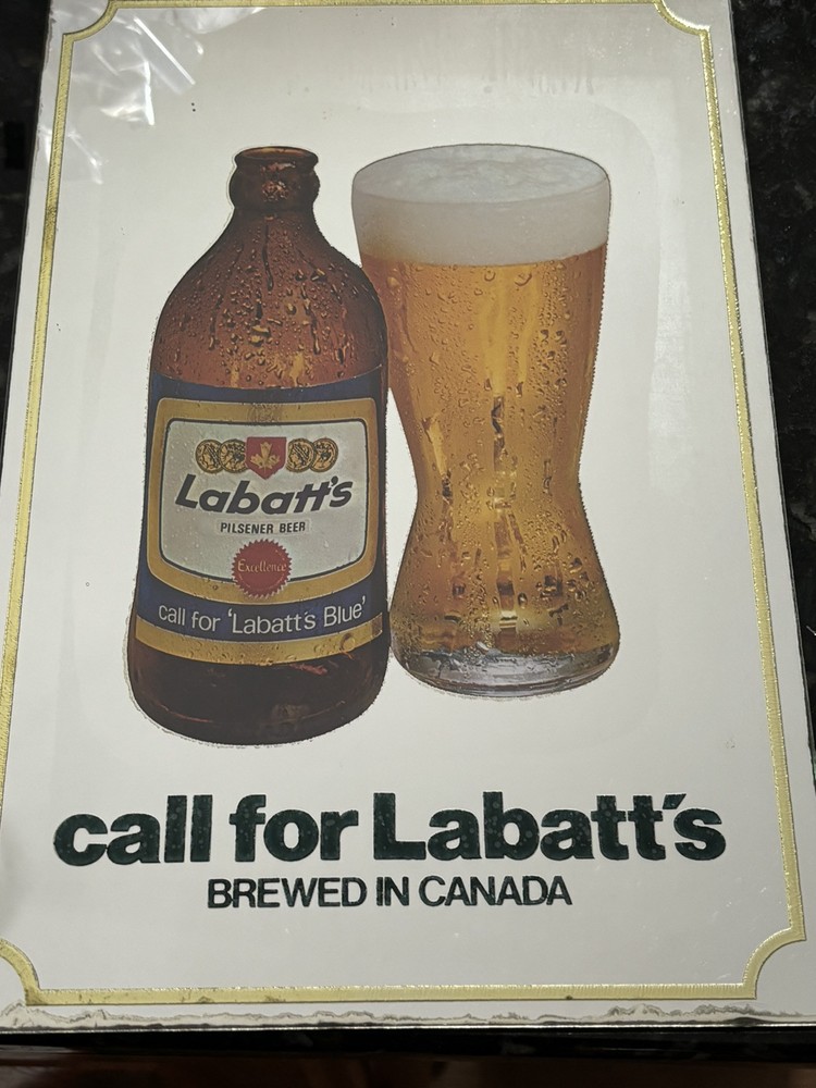 Vintage Labatts Beer Mirror Sign