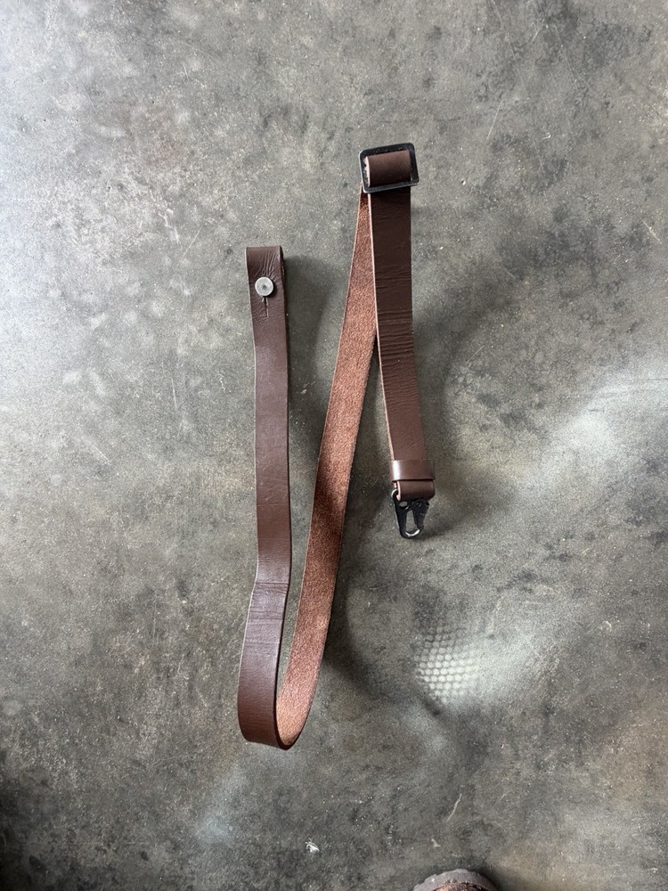 Genuine H&K Brown Leather Sling Strap Snap Hook German