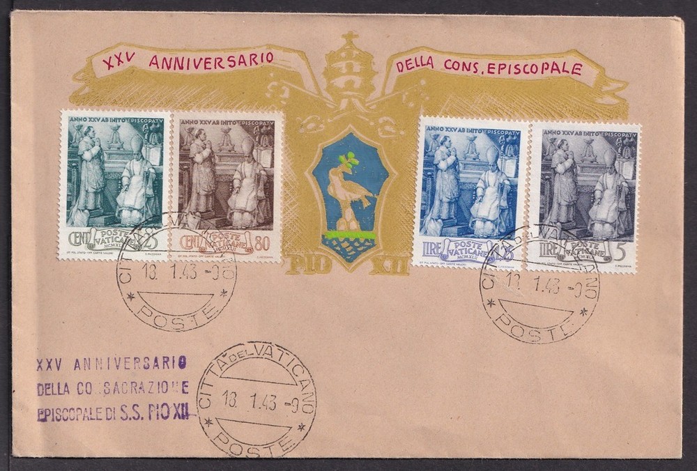 Vatican 1942 Consecration illustrated First Day cover FDC