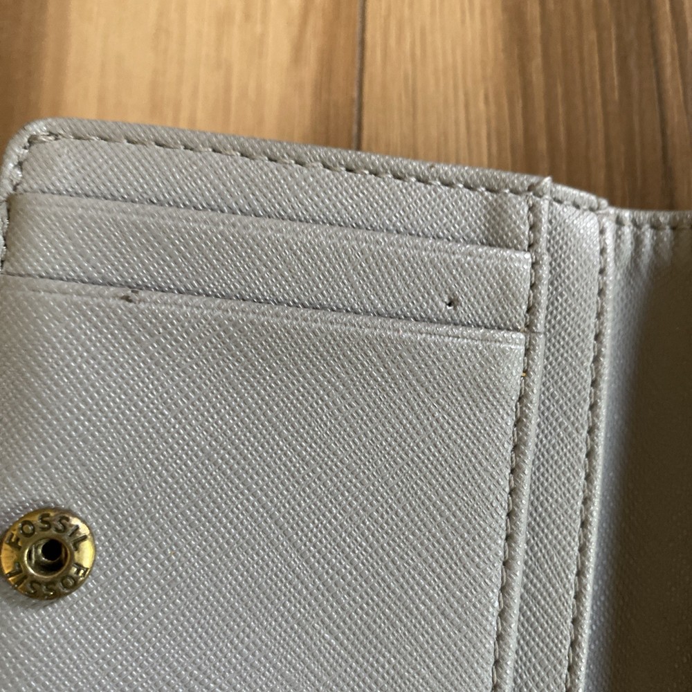 Fossil Black Gray Bifold Wallet Small