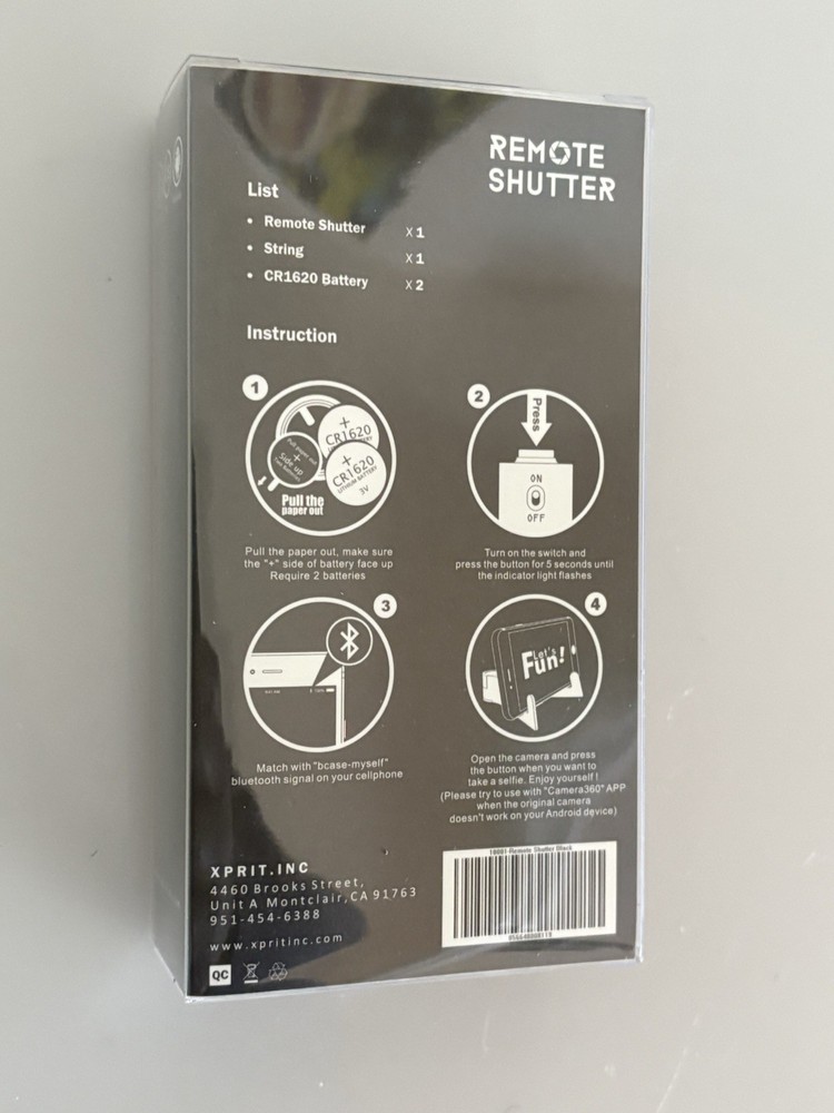 Black Smartphone MySelf Remote Selfie Shutter iPhone Android Brand New