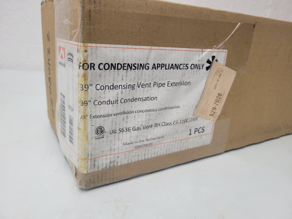 ubbink/Rinnai 224080PP Condensing Vent 39-in Pipe Extension White New-Old-Stock