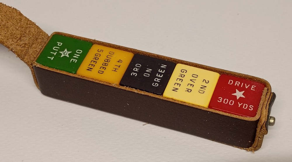 Vintage Galloping Golf Bakelite Dice Game In Leather Case