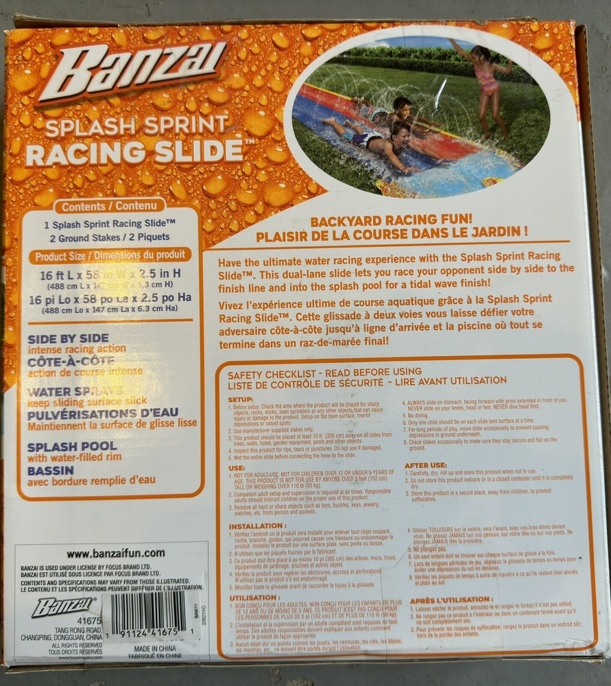 Banzai 16ft Splash Sprint Racing Slide