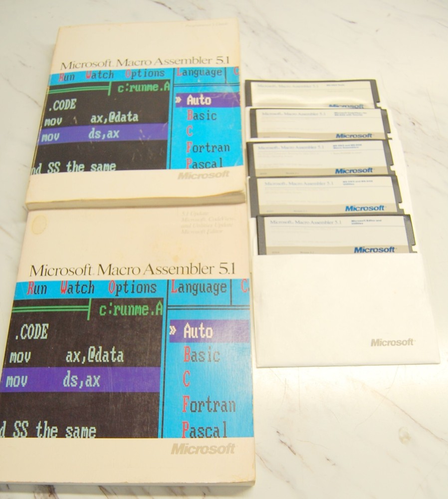 Microsoft Macro Assembler Vrs 5.1 Includes Software & Manuals