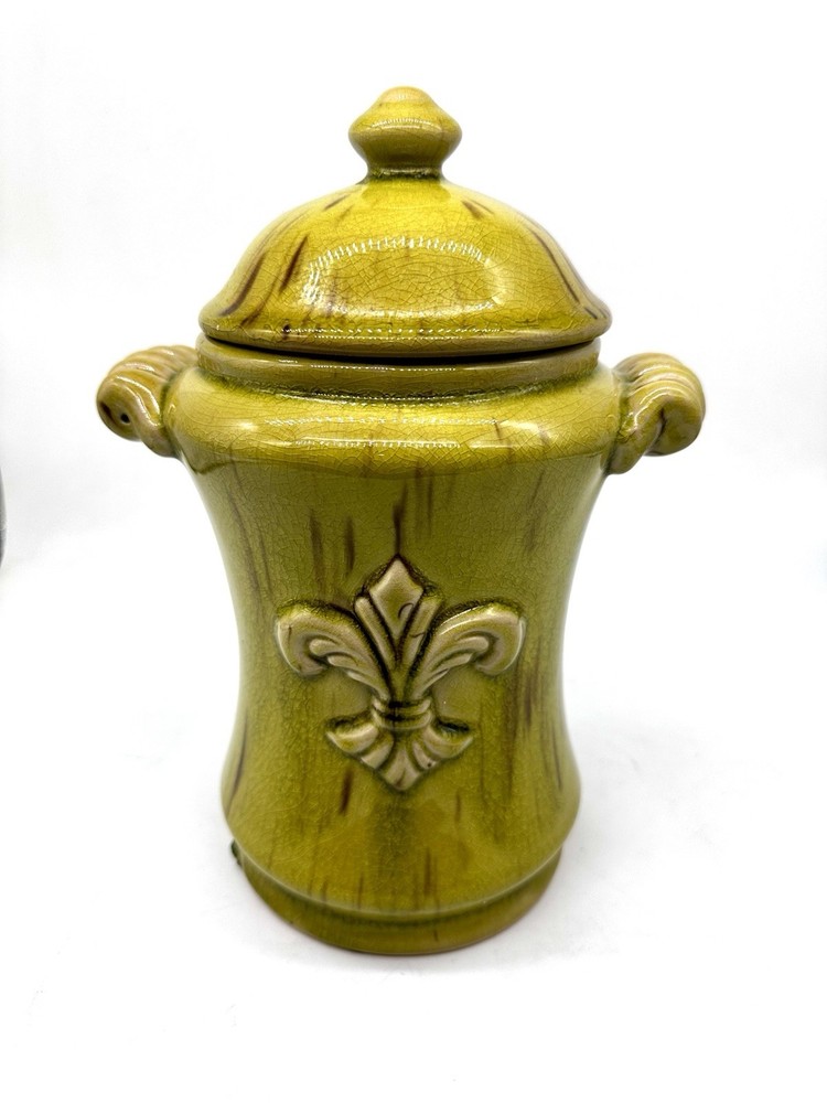 Fleur De Lis Decorative Retro Canister