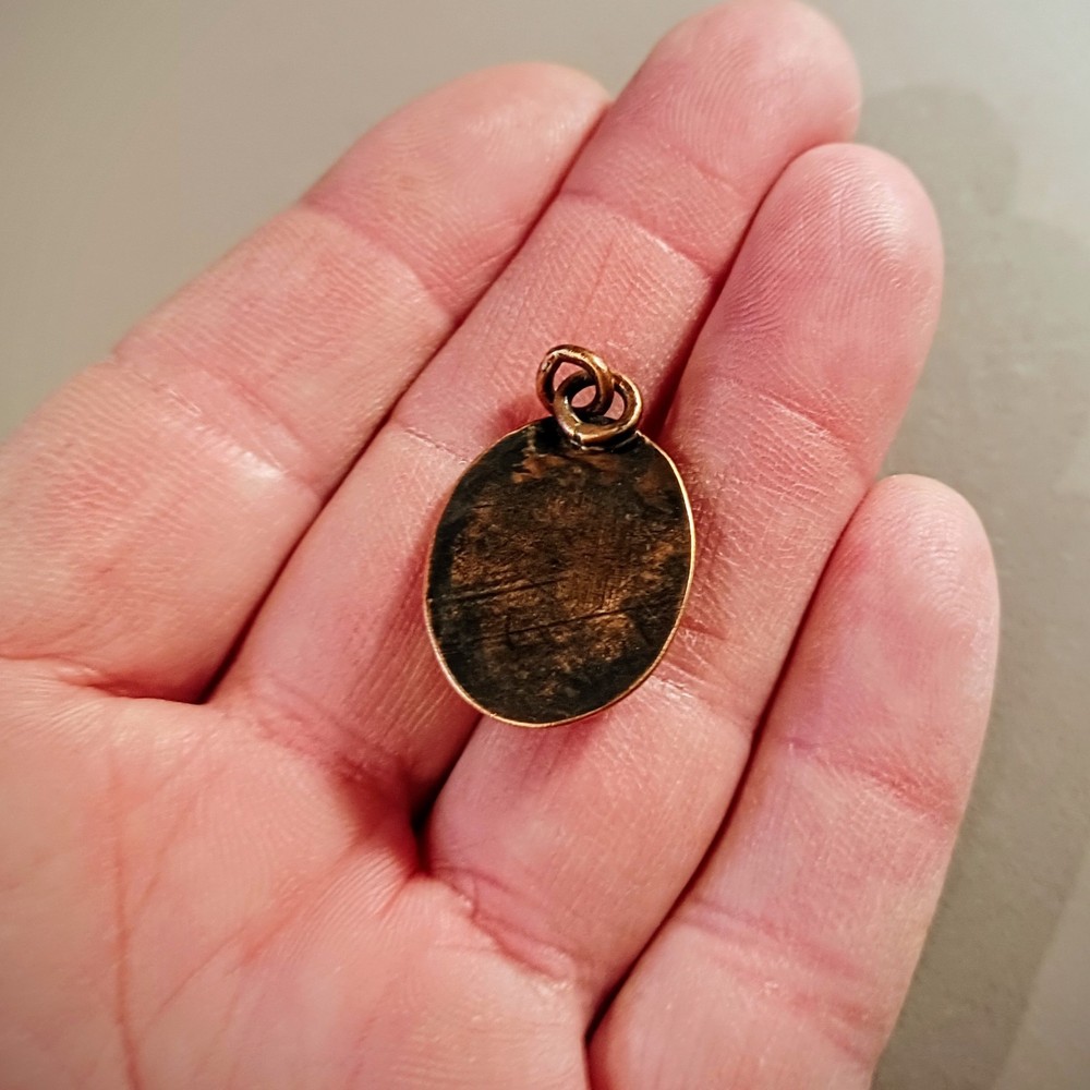 Copper Pendant crazy lace Agate Cabachon
