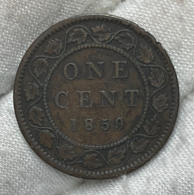 1859 Canada One Large Cent Coin #1