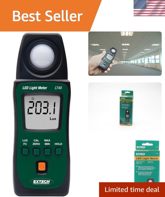 User-Friendly LED Light Meter with Backlit Display - Excellent for Professionals