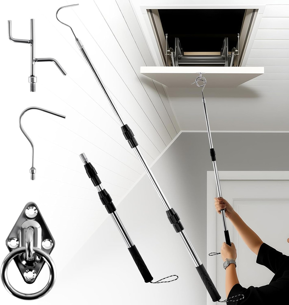 Attic Pull Down Hook, Extendable Attic Pull Rod, Attic Ladder Pull Down Syste...